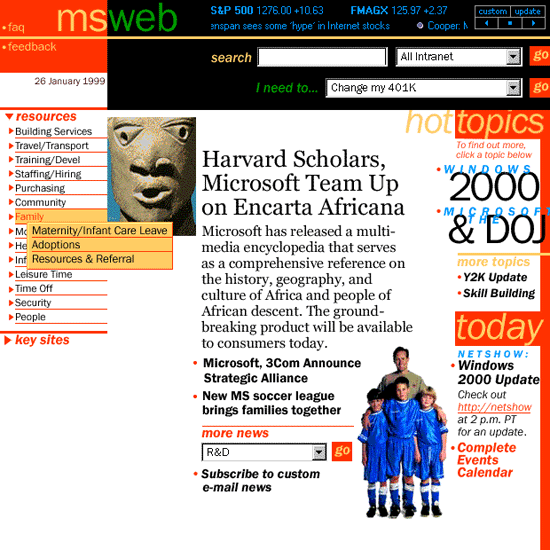 Microsoft Intranet website design